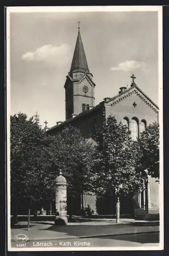 AK Lörrach, Blick auf die Kath. Kirche