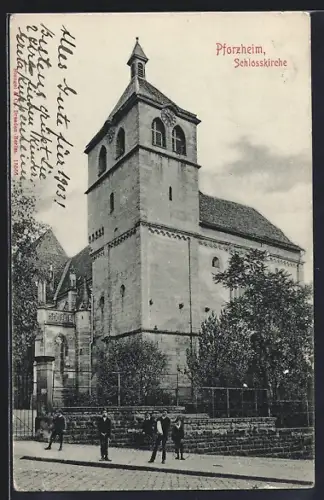 AK Pforzheim, Partie an der Schlosskirche