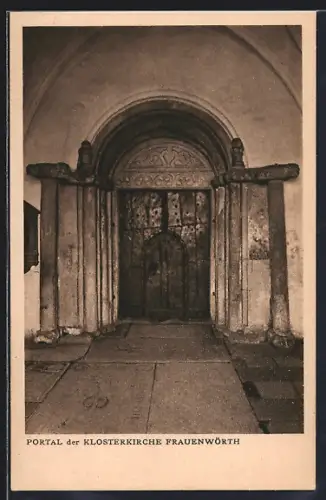 AK Frauenwörth, Portal der Klosterkirche