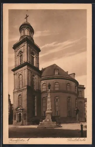 AK Alt-Frankfurt, Paulskirche mit Denkmal