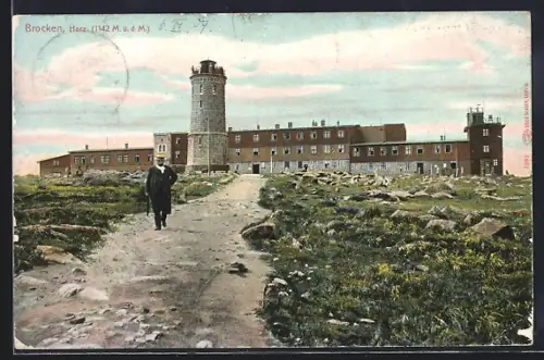 AK Brocken /Harz, Gipfelpartie mit Aussichtsturm