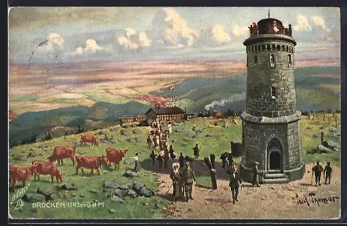 AK Brocken / Harz, Hotel mit Aussichtsturm