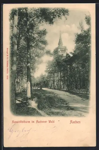 AK Aachen, Aussichtsturm im Aachener Wald
