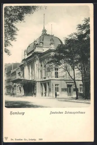 AK Hamburg-St.Georg, Deutsches Schauspielhaus mit Strasse