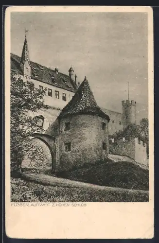 AK Füssen, Auffahrt zum Hohen Schloss