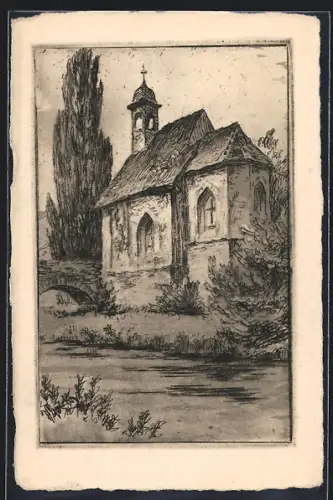 Künstler-AK Bad Mergentheim, Die Wolfgangskapelle