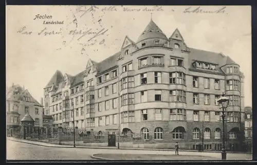 AK Aachen, Landesbad mit Strasse