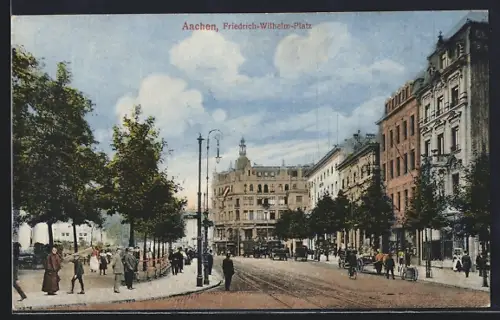 AK Aachen, Strasse am Friedrich Wilhelm-Platz, Pferdekutsche