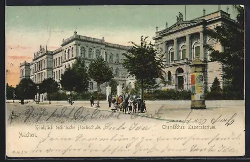 AK Aachen, Kgl. technische Hochschule mit Strasse