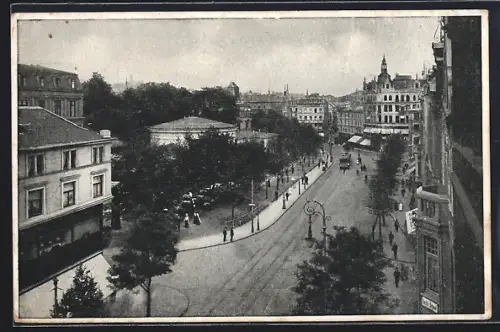 AK Aachen, Blick hinab auf den Friedrich-Wilhelm-Platz