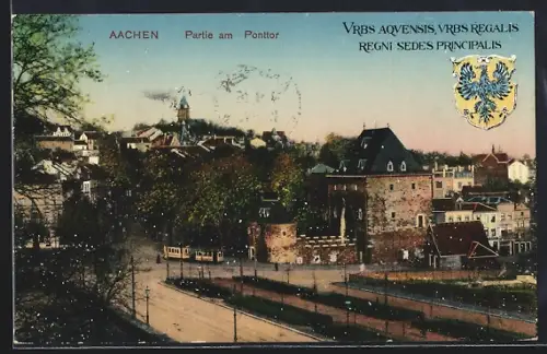 AK Aachen, Partie am Pontthor, Wappen