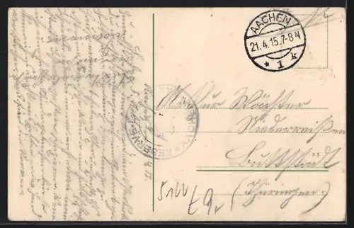 AK Aachen, Nizza-Allee mit Villa