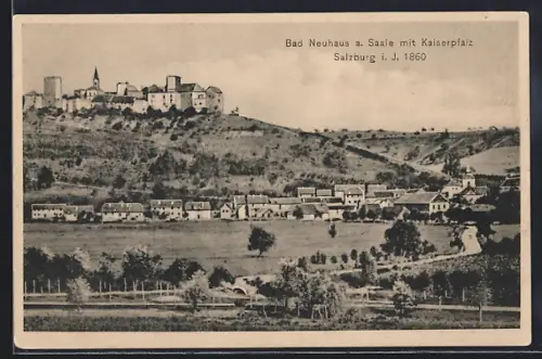 AK Bad Neuhaus / Saale, Ortsansicht mit Kaiserpfalz Salzburg