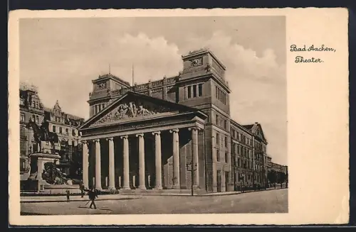 AK Bad Aachen, Theater mit Strasse