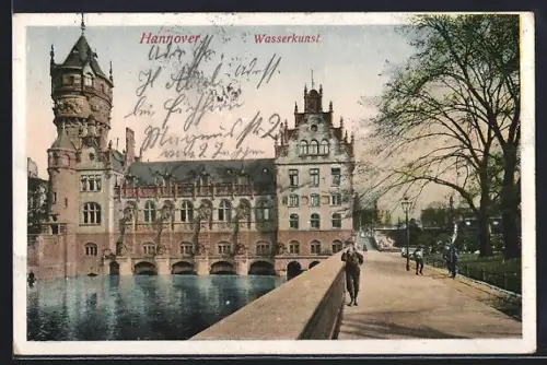 AK Hannover, Wasserkunst von der Brücke aus