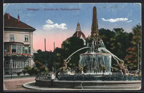 AK Hannover, Brunnen der Flusswasserkunst