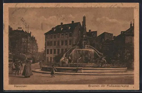 AK Hannover, Brunnen der Flusswasserkunst