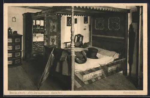 AK Immenstadt, Gade-Schlafzimmer im Oberallgäuer Heimat-Museum