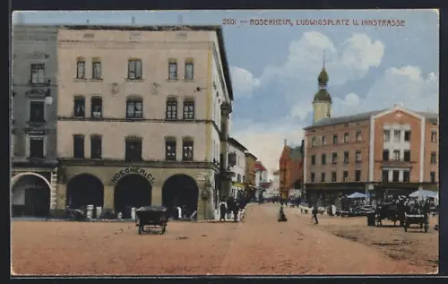 AK Rosenheim, Ludwigsplatz und Innstrasse