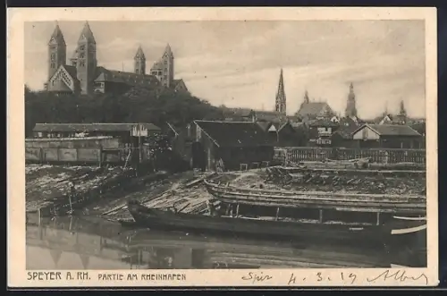 AK Speyer a. Rh., Rheinhafen