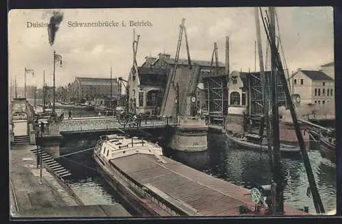 AK Duisburg, Schwanenbrücke i. Betrieb