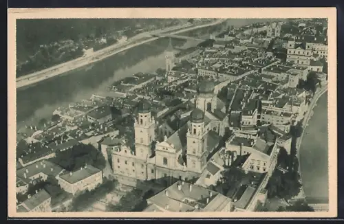 AK Passau, Teilansicht vom Flugzeug aus