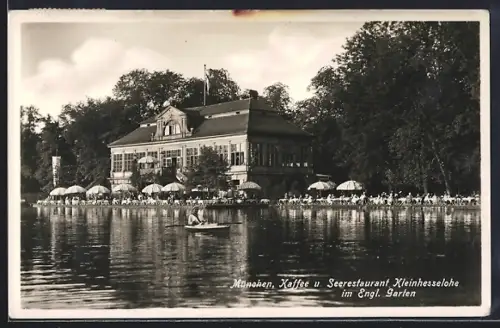 AK München-Schwabing, Café und Restaurant Kleinhesselohe im Engl. Garten, Inh. L. Schmitt