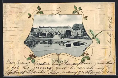 AK Hannover, Schloss Herrenhausen im Passepartout