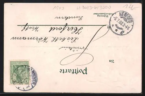 AK Hannover, Herrenhäuser Allee aus der Vogelschau, Maiglöckchen