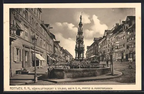 AK Rottweil a. N., Partie am Marktbrunnen