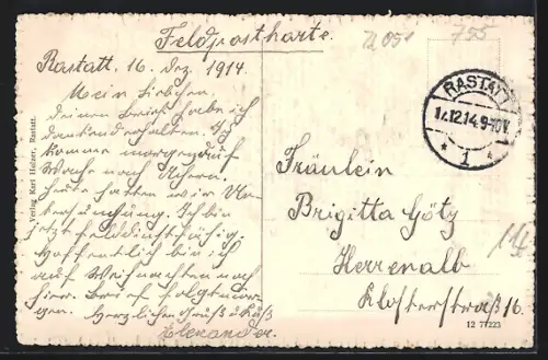 AK Rastatt, Partie an der oberen Stauschleuse