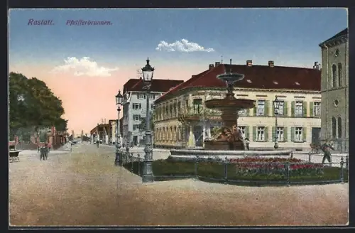 AK Rastatt, Partie am Pfeifferbrunnen