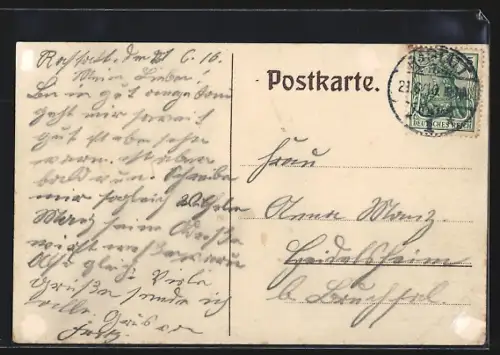 AK Rastatt, Terrasse von der Kaiserstrasse