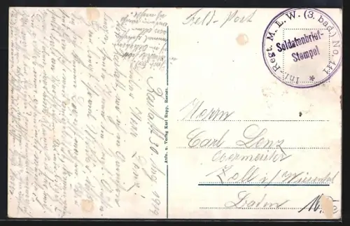 AK Rastatt, Kaiserstrasse mit Rathaus aus der Vogelschau