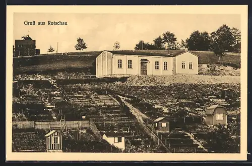AK Rotschau / Vogtland, Turnhalle des Turnverein Vorwärts E.V., M.d.A.T. u. Sp. B.
