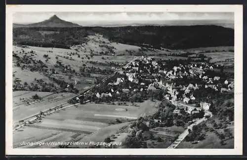 AK Jungingen /Hohenzollern, Teilansicht, Fliegeraufnahme
