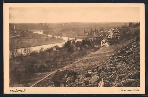 AK Hoheneck /Ludwigsburg, Gesamtansicht mit Fluss