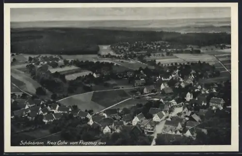AK Schönbronn /Calw, Ortsansicht vom Flugzeug aus
