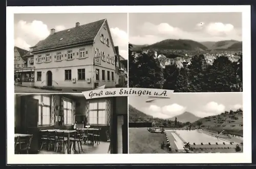 AK Eningen u. A., Gasthaus und Bäckerei Zum Tal, Inh.: Otto Roth, Ortsansicht