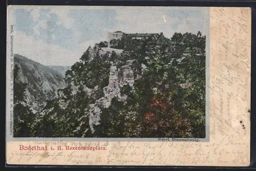 AK Bodethal i. H., Blick auf den Hexentanzplatz