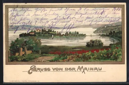 Künstler-AK Karl Mutter: Mainau i. Bodensee, Inselpanorama