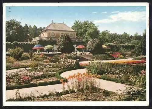AK München-Nymphenburg, Botanischer Garten, Biologische Abteilung mit Terrassenkaffee