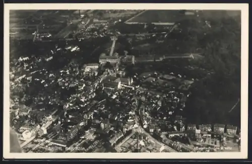 AK Brühl /Köln, Totalansicht vom Flugzeug aus