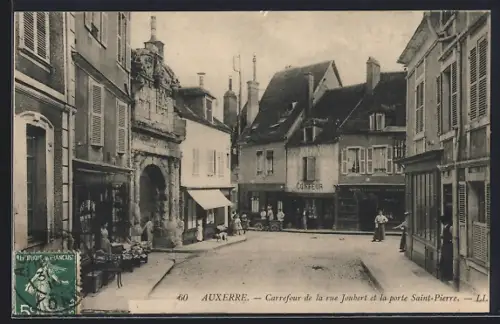 AK Auxerre, Carrefour de la rue Joubert et la porte Saint-Pierre