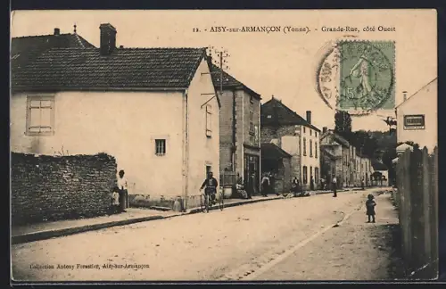AK Aisy-sur-Armancon /Yonne, Grande-Rue, côté Ouest