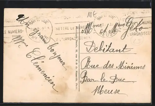 AK Massangis, Rue de Tormancy avec des oies et des canards