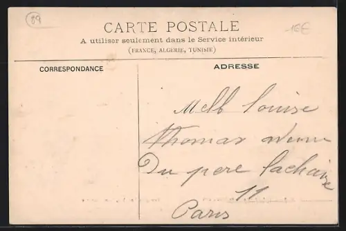 AK Chemilly, Route de Seignelay avec groupe d`enfants posant dans la rue