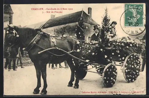 AK Chailley, Cavalcade du 6 Mars 1910, Nid de Pinsons