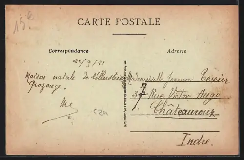 AK Arces, Route Nationale avec habitants devant les bâtiments