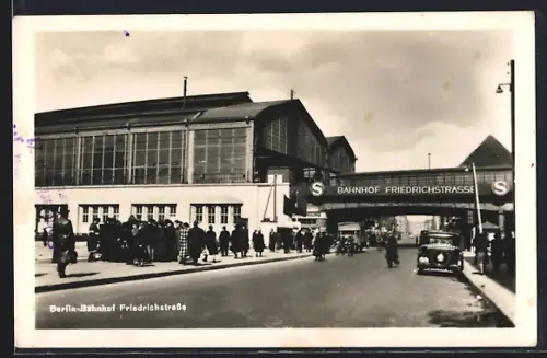AK Berlin, Blick auf den Bahnhof Friedrichstrasse